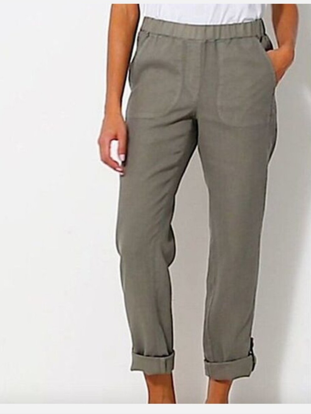 J. Jill PureJill Womens Olive Green Garment Dyed Pants Trousers Women's Medium